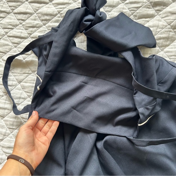 ASOS DESIGN Bow Back Romper in Navy - Picture 6 of 13